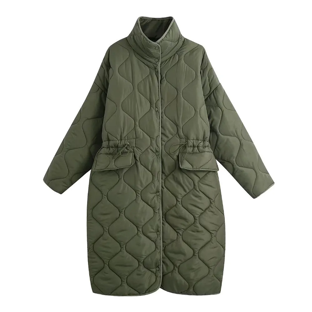 Women Winter zaJacket 2021 Stand Collar Women Parka Jacket
