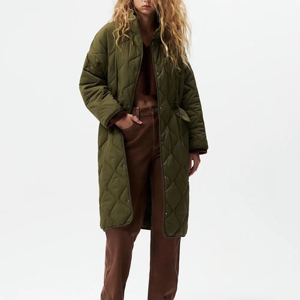 Women Winter zaJacket 2021 Stand Collar Women Parka Jacket
