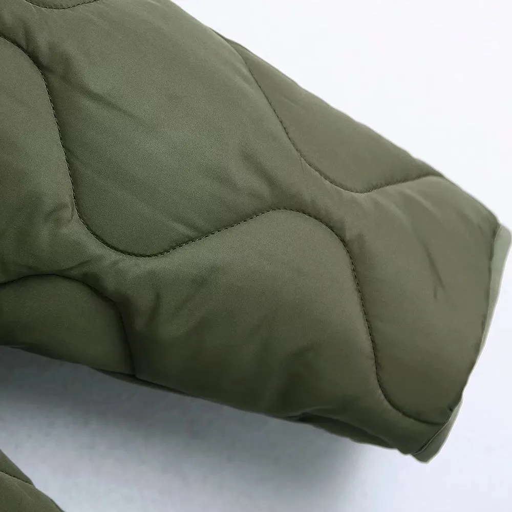 Women Winter zaJacket 2021 Stand Collar Women Parka Jacket