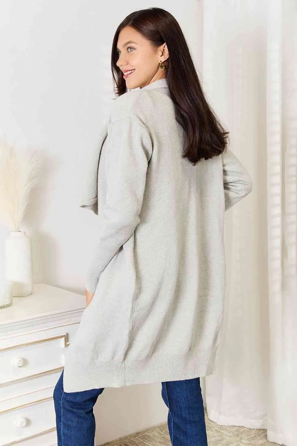 Womens Open Front Cardigan with Pockets